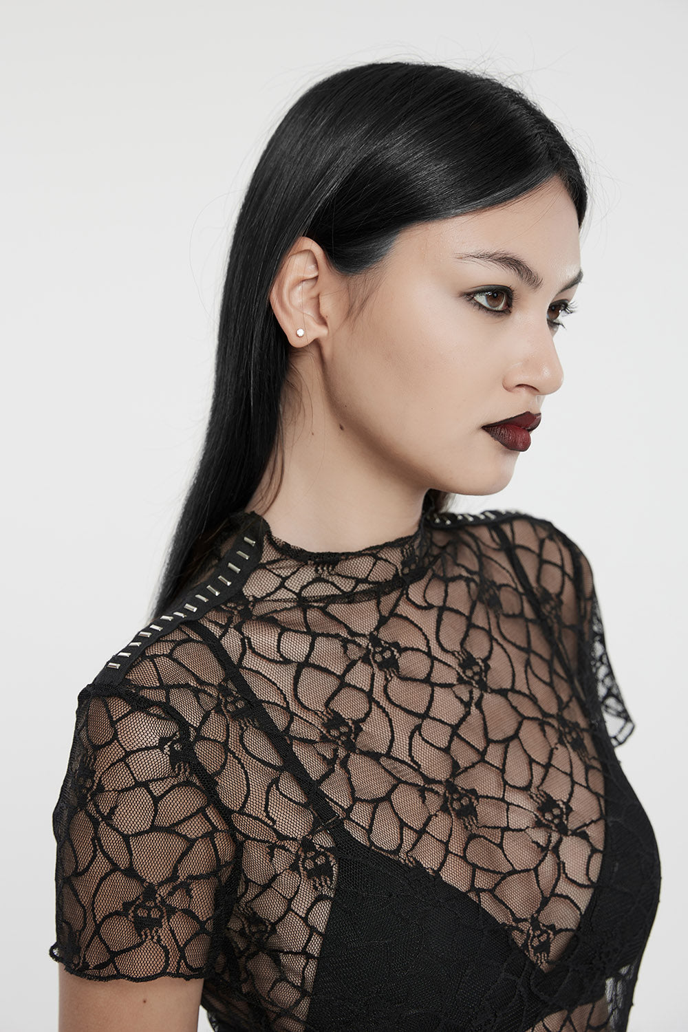 Stapled Skull Mesh Top