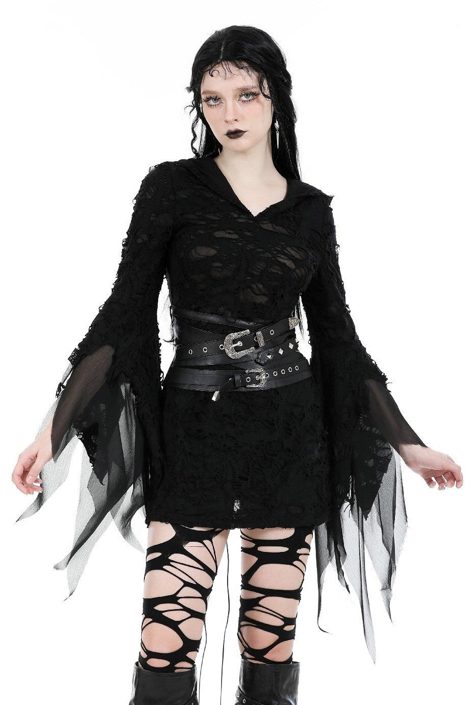 Witcher Hooded Distressed Dress