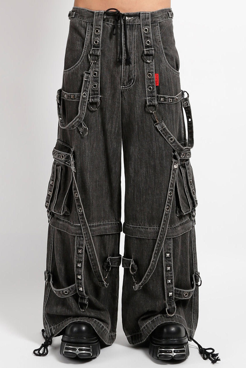 Tripp NYC Denim Strap Zip Off Pants [Black Denim]