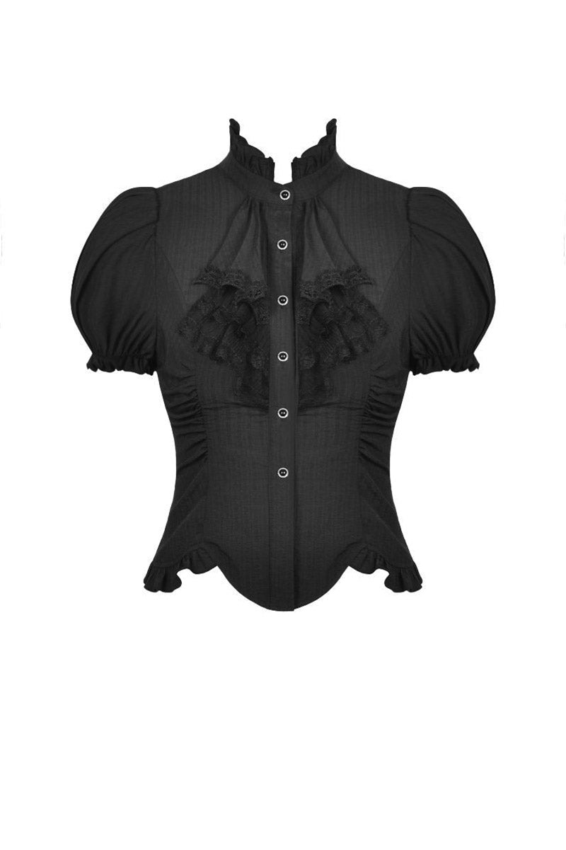 Mourning Hour Puffed Shoulder Top [Black]