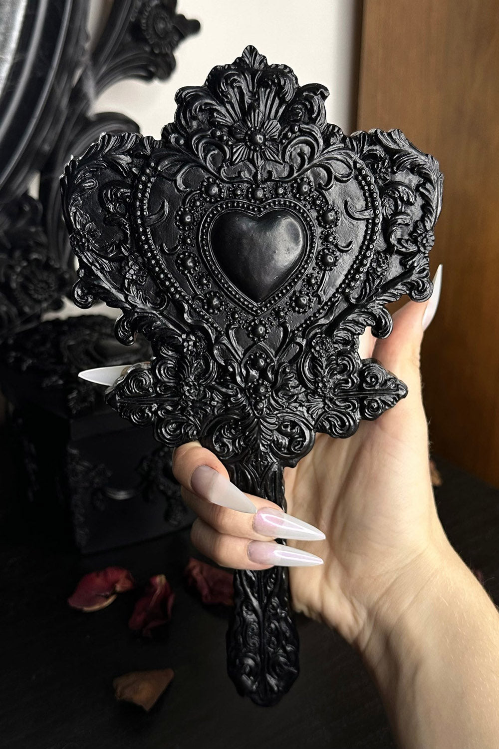 Vanity Valentine Gothic Hand Mirror