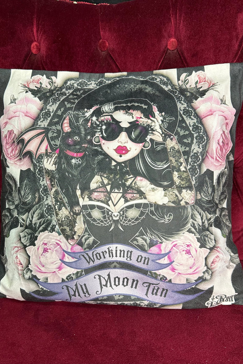 Moontan Rose Demon Cushion Cover
