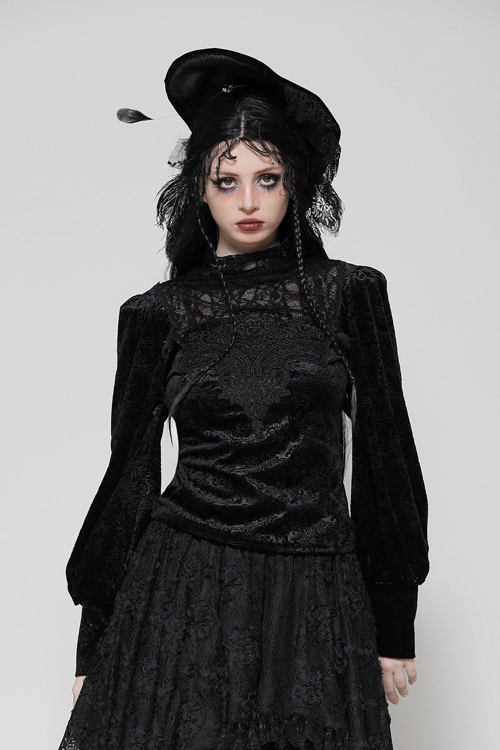 Blessed Be Victorian Goth Turtleneck Top