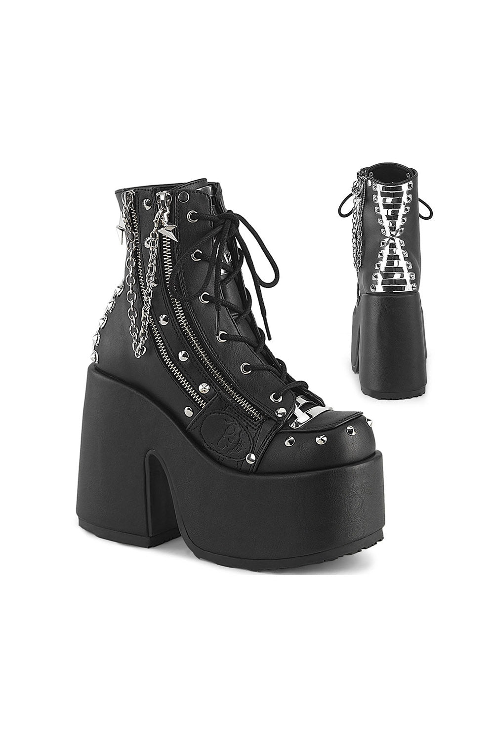 Metal Spine Studded Chunky Platform Boots [CAM208/BVL]