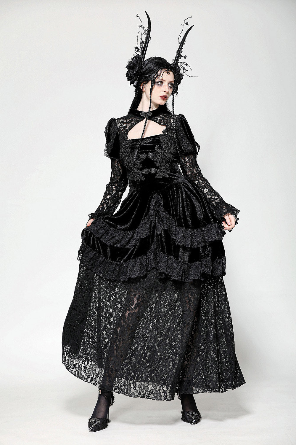 Royalcore Layered Dark Princess Dress