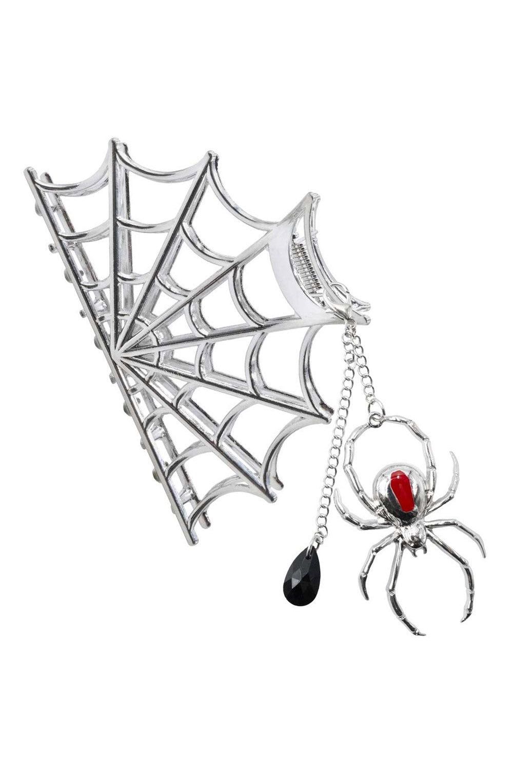 Spider Charm Web Claw Clip [Silver]