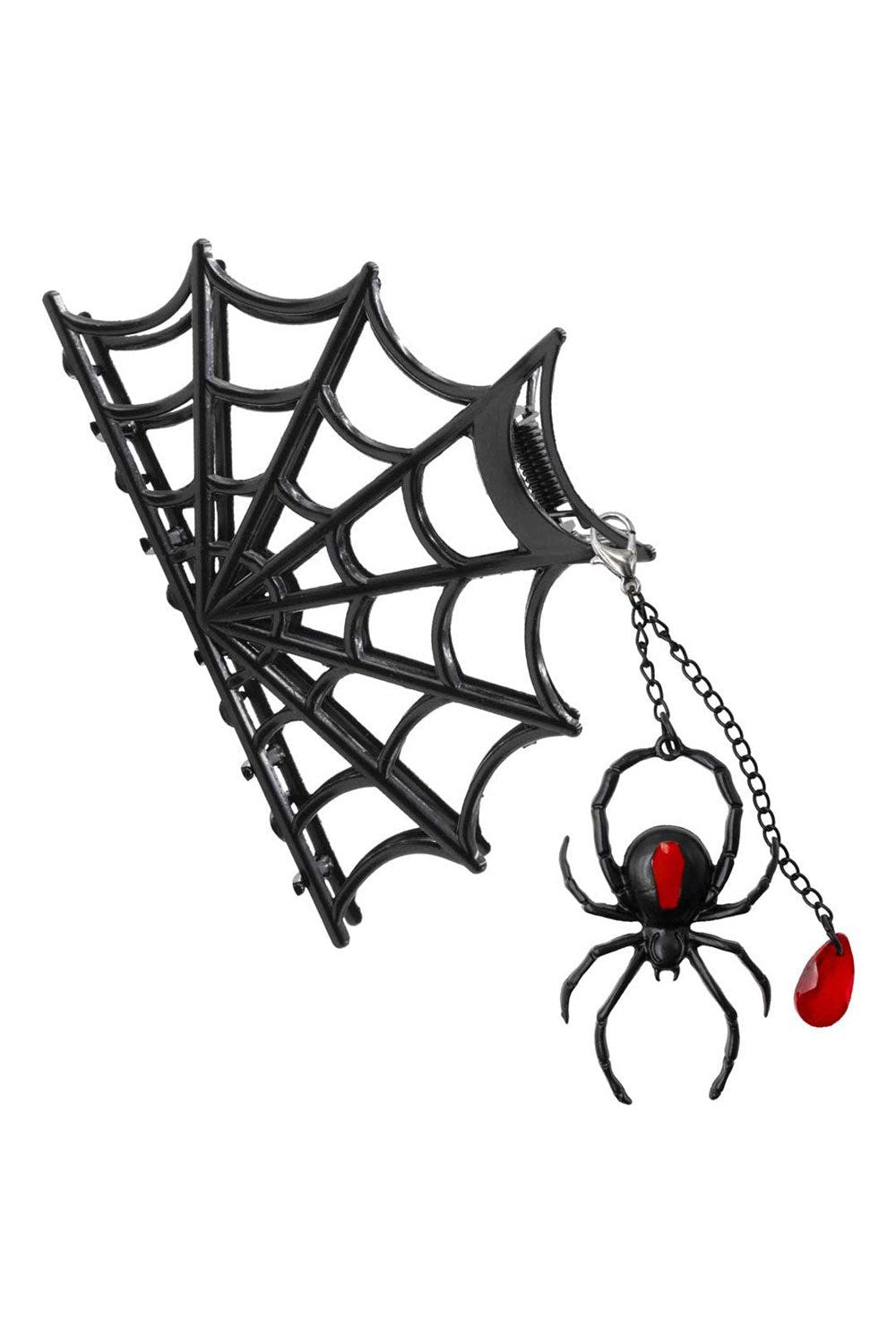 Spider Charm Web Claw Clip [Black]
