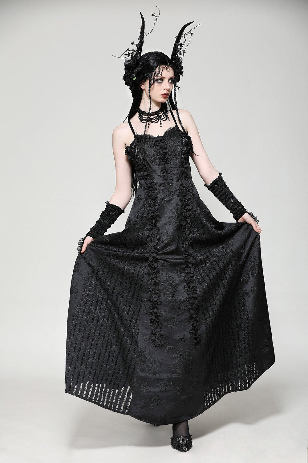 Dark Fairydom Floral Goth Gown