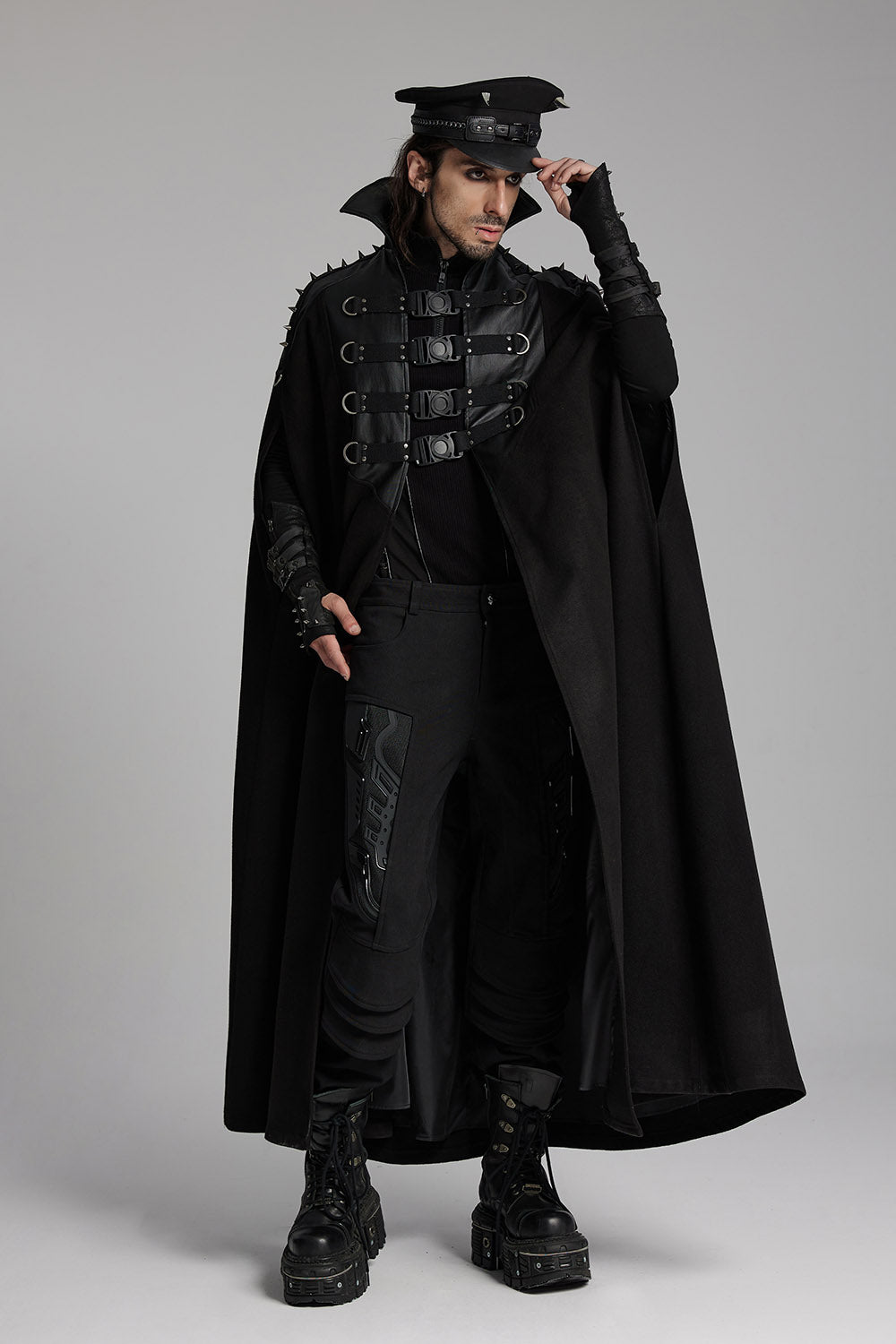 Black Vatican Spiked Cape
