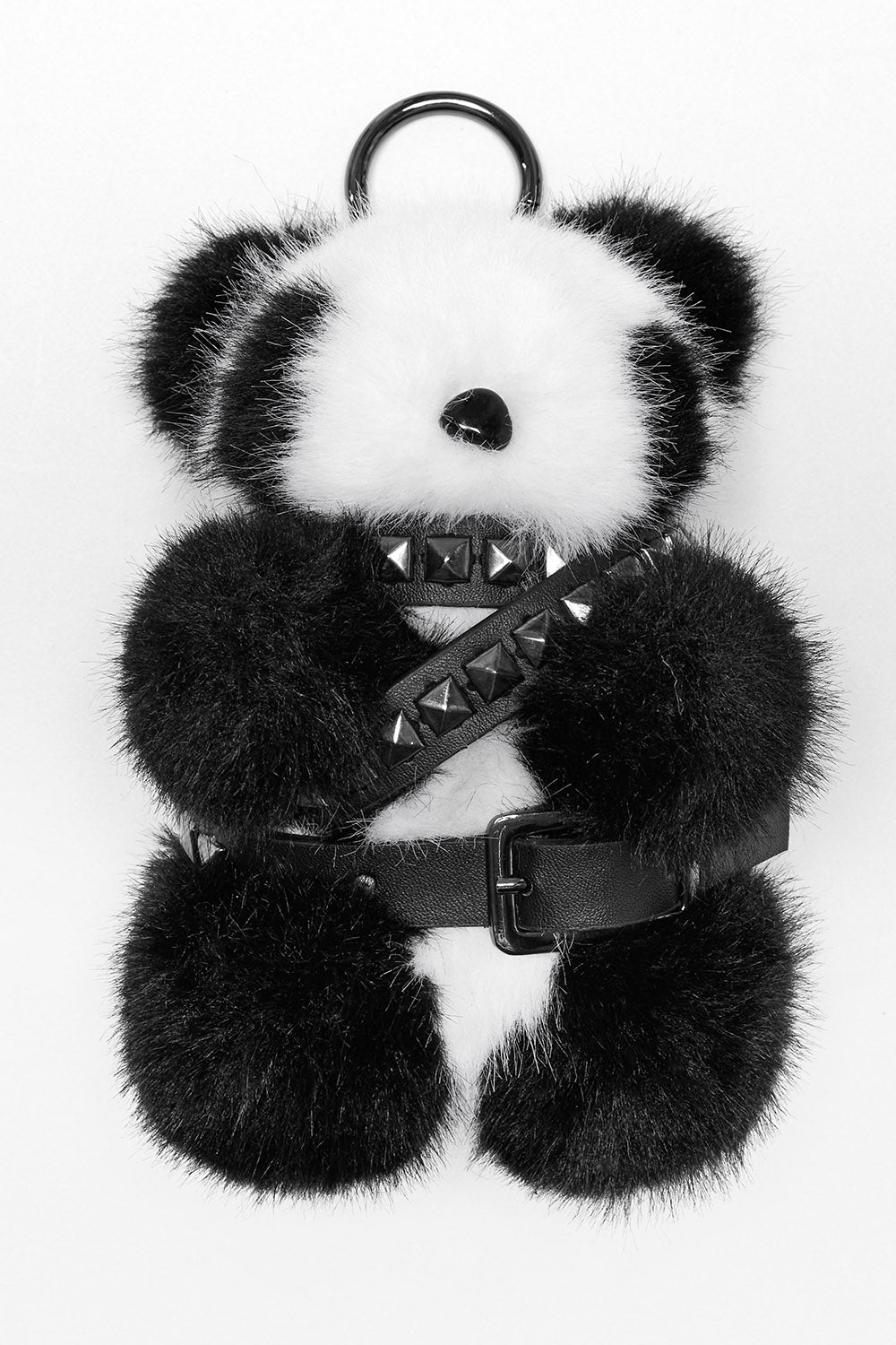 Punk Panda Bear Plush Keychain
