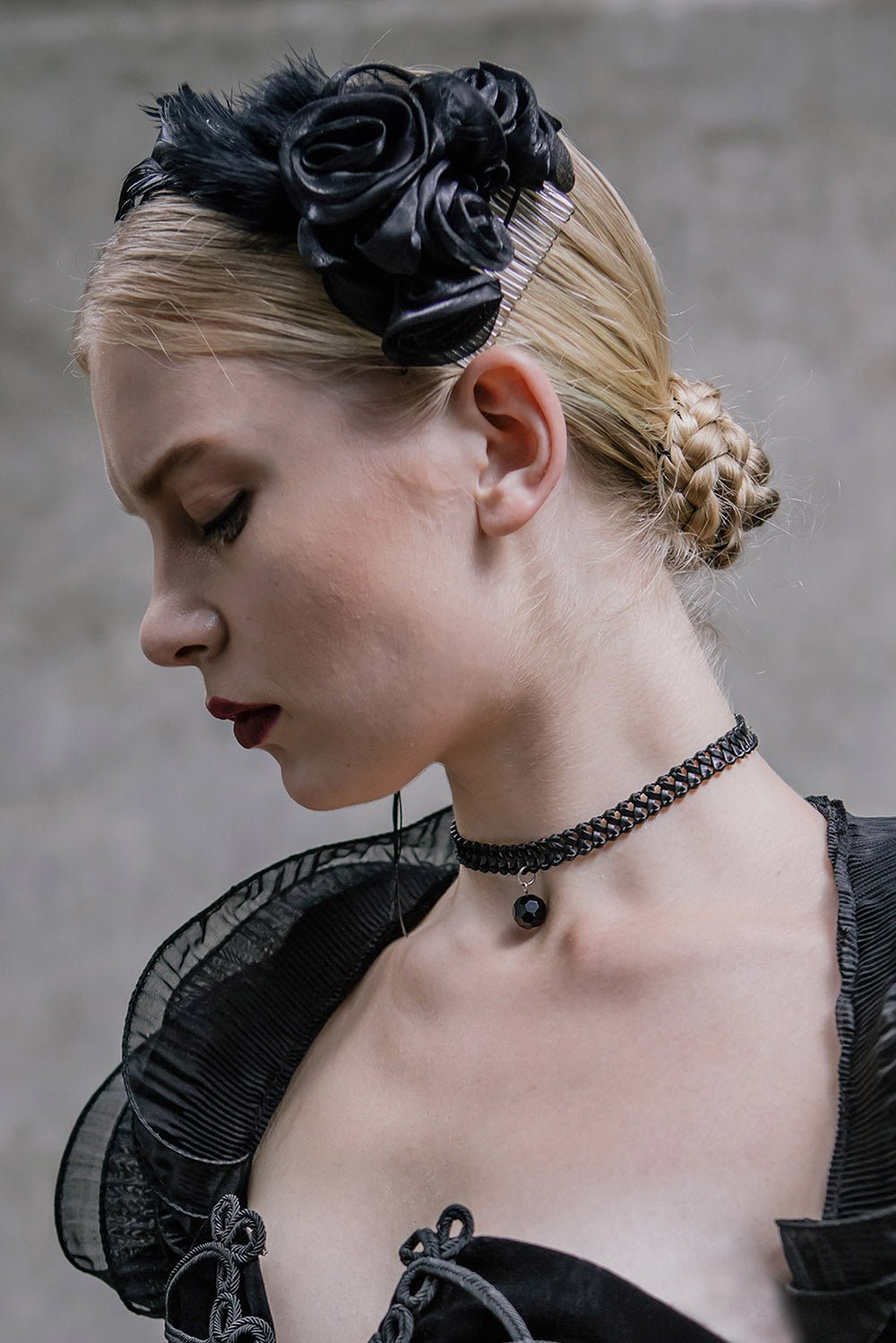 Graveyard Gardens Feather Hairpin