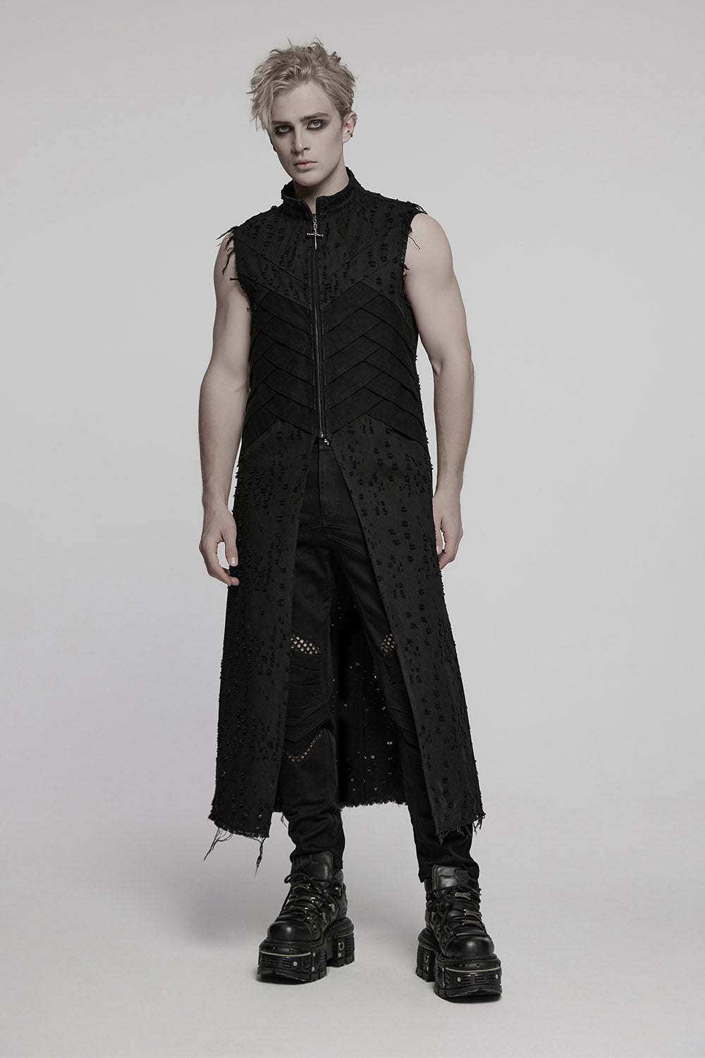 Malware Distressed Trench Coat