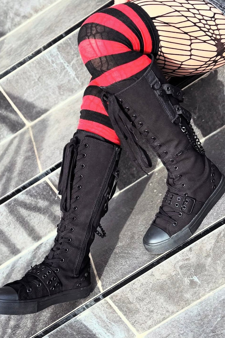 Rawr XD Knee-High Sneakers [Blackout]