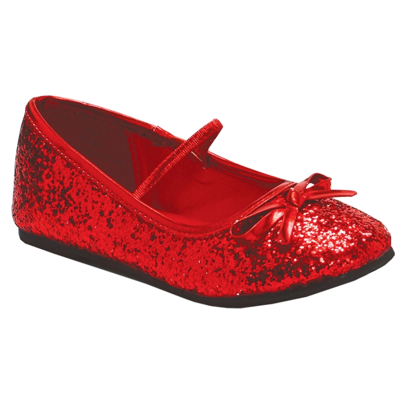 Flat Ballet Glitter Ch Red Xsm