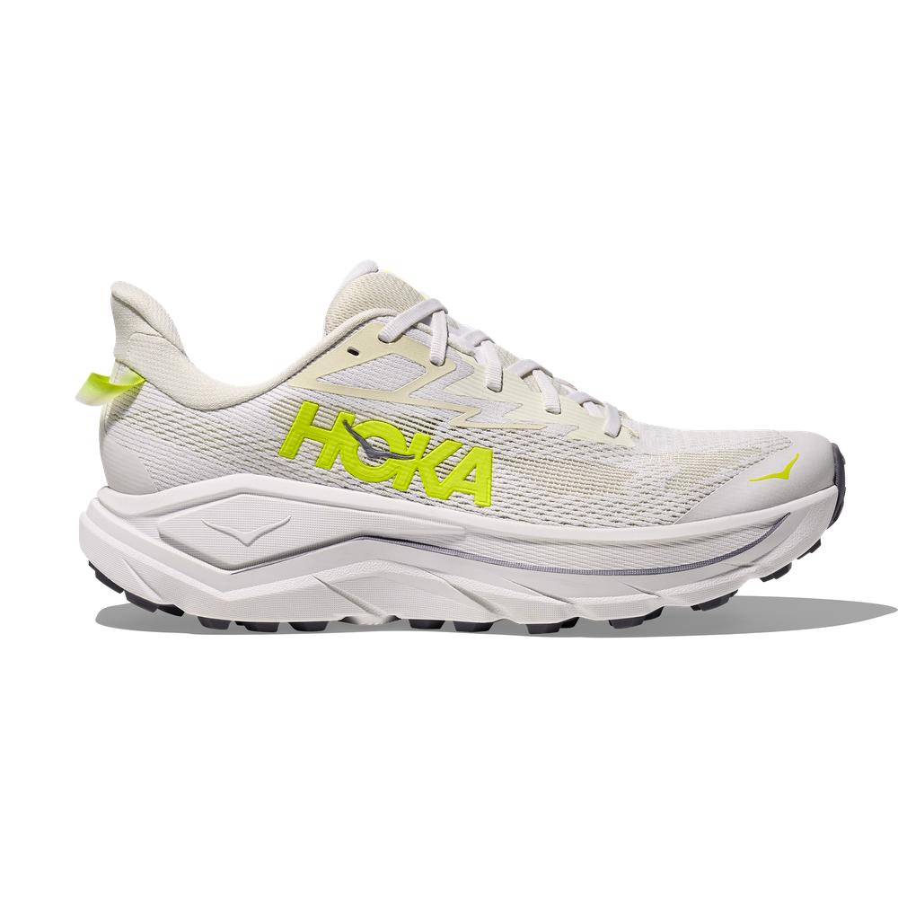 Hoka Challenger 8 | White/Neon Hoka Citrus | Men's Cushioned Trail Shoe