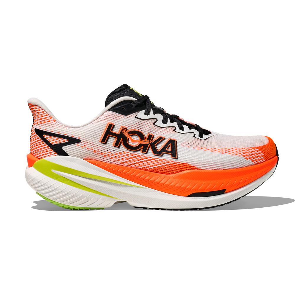 Hoka Mach X 3 | White/Neon Tangerine | Men's Responsive Running Shoe