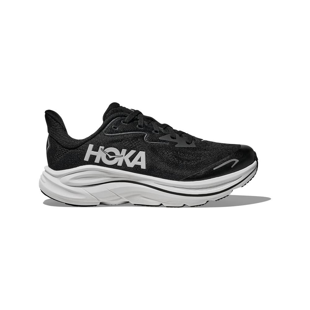 HOKA Clifton 10 | Black/White | Youth Running and Walking Shoe