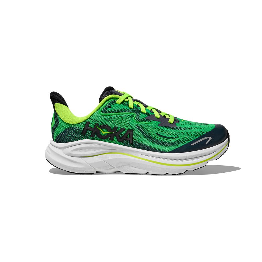 HOKA Clifton 10 | Spring Green/Cosmic Grey | Youth Running and Walking Shoe