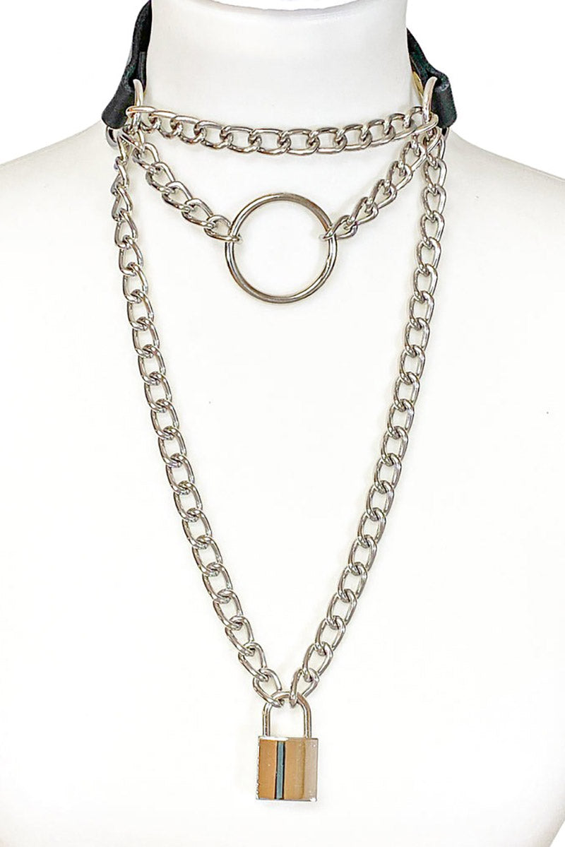 Layered Chain Choker Necklace