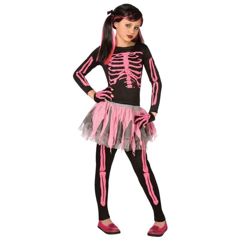 Skeleton Punk Pink Child 8-10