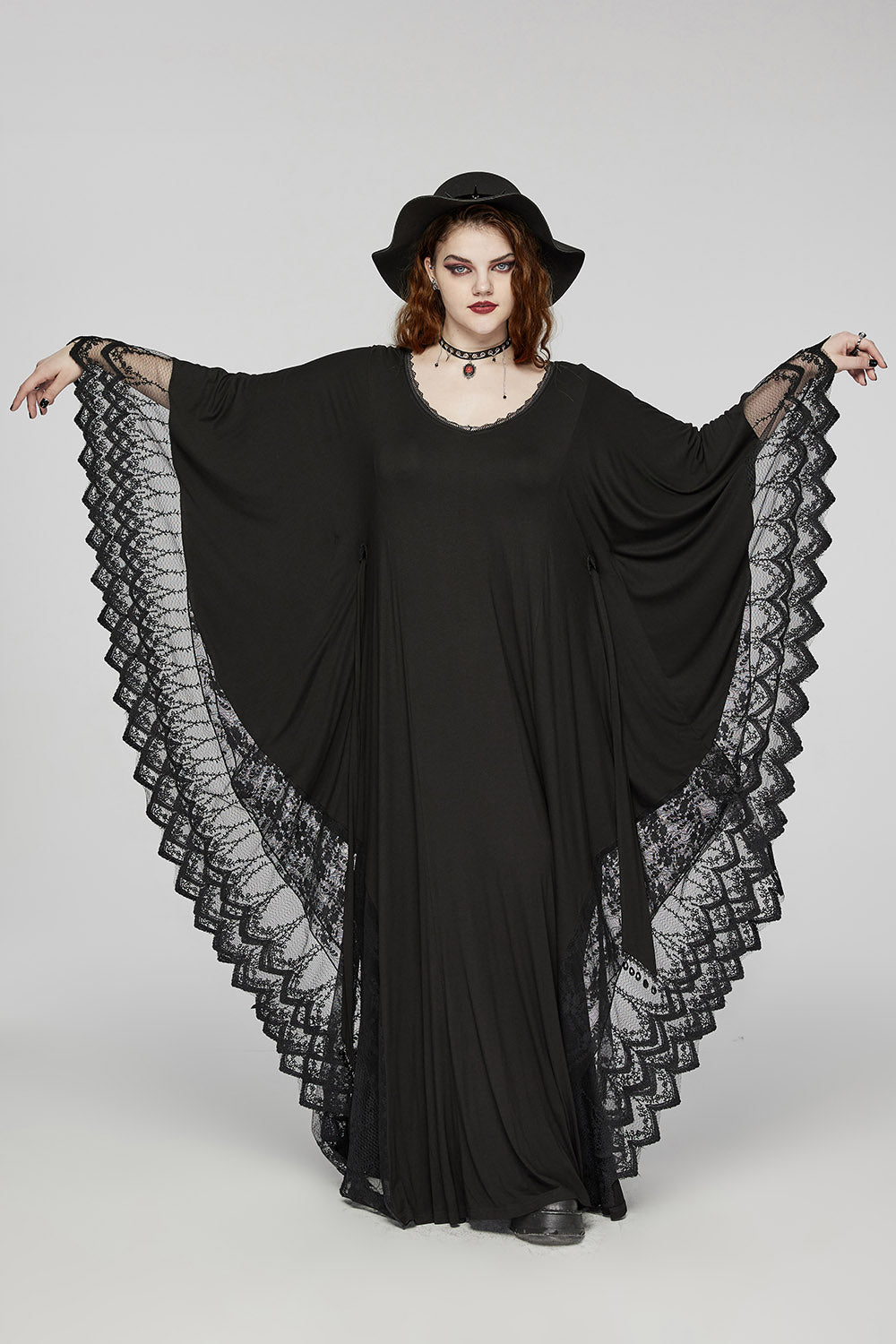Witchy Woman Bat Sleeve Dress [Plus Size]