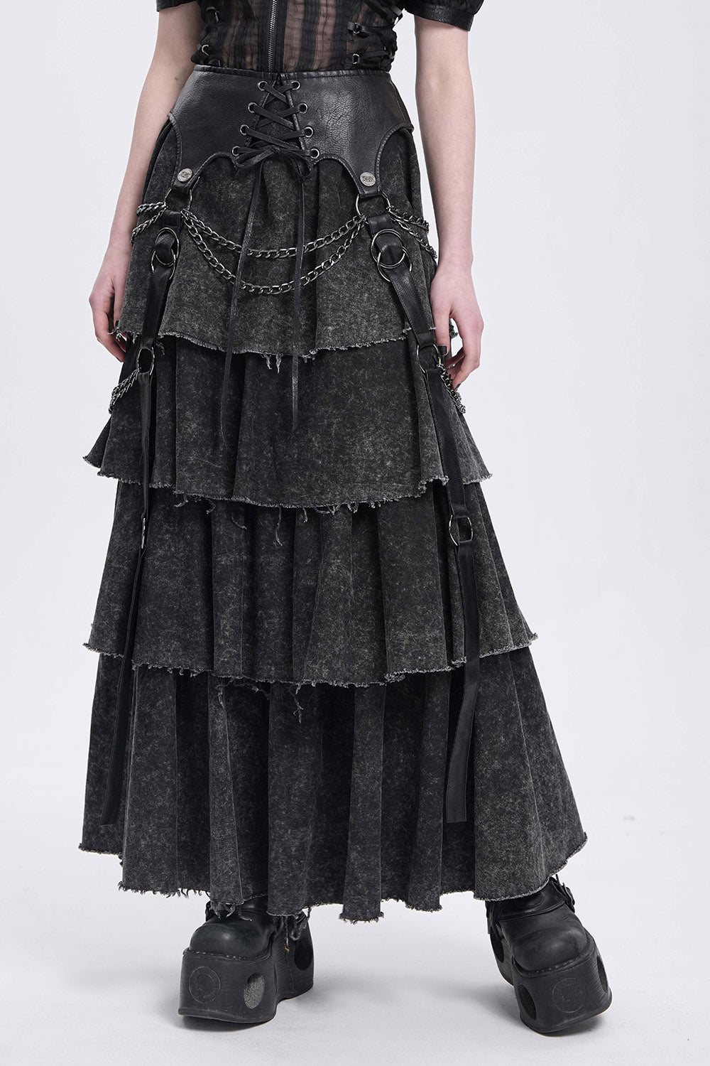 Swashbuckle Layered Lace-Up Skirt