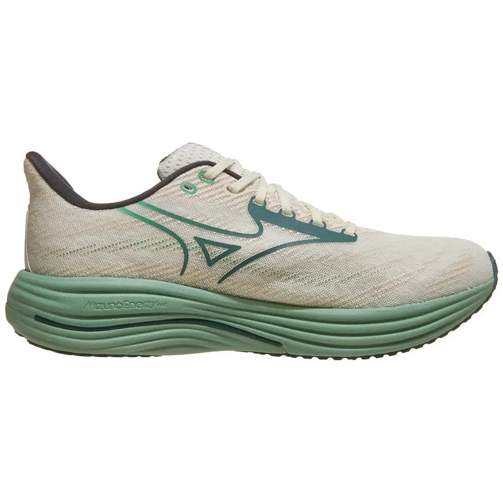 Mizuno Wave Rider 29 | White/Bistro Green | Men's Neutral Running and Walking Shoe