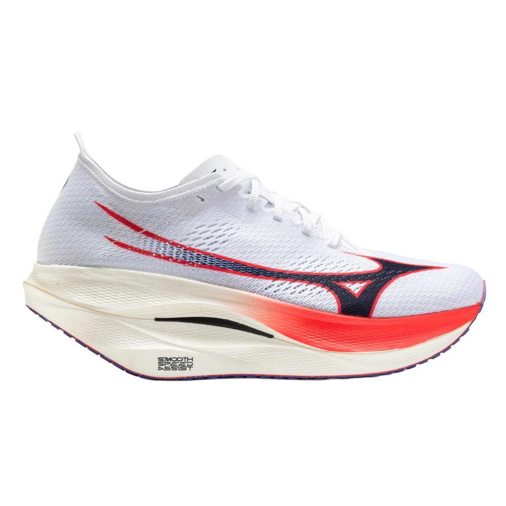 Mizuno Wave Rebellion Pro 3 | White/Baritone Blue | Carbon-Plated Running Shoes