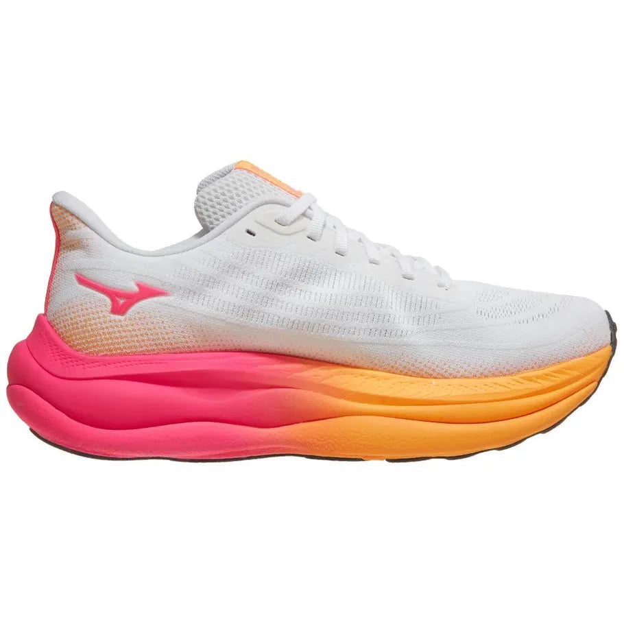 Mizuno Wave Sky 9 | White/Tang Orange | Unisex High-Cushioned Running and Walking Shoe