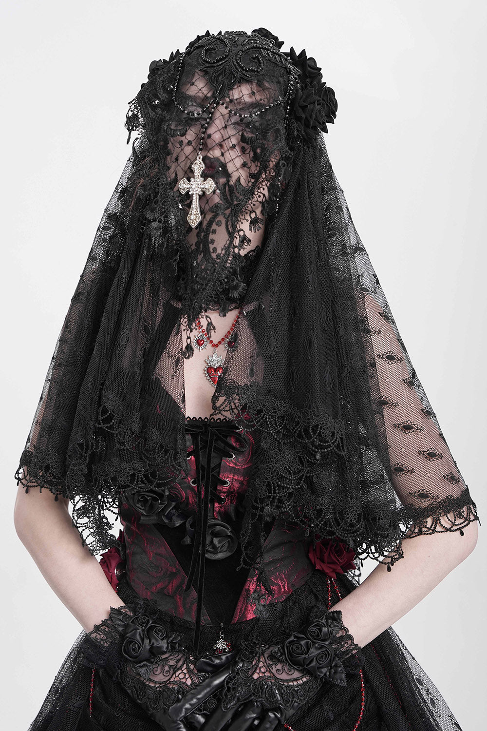 In Mourning Gothic Rosary Veil