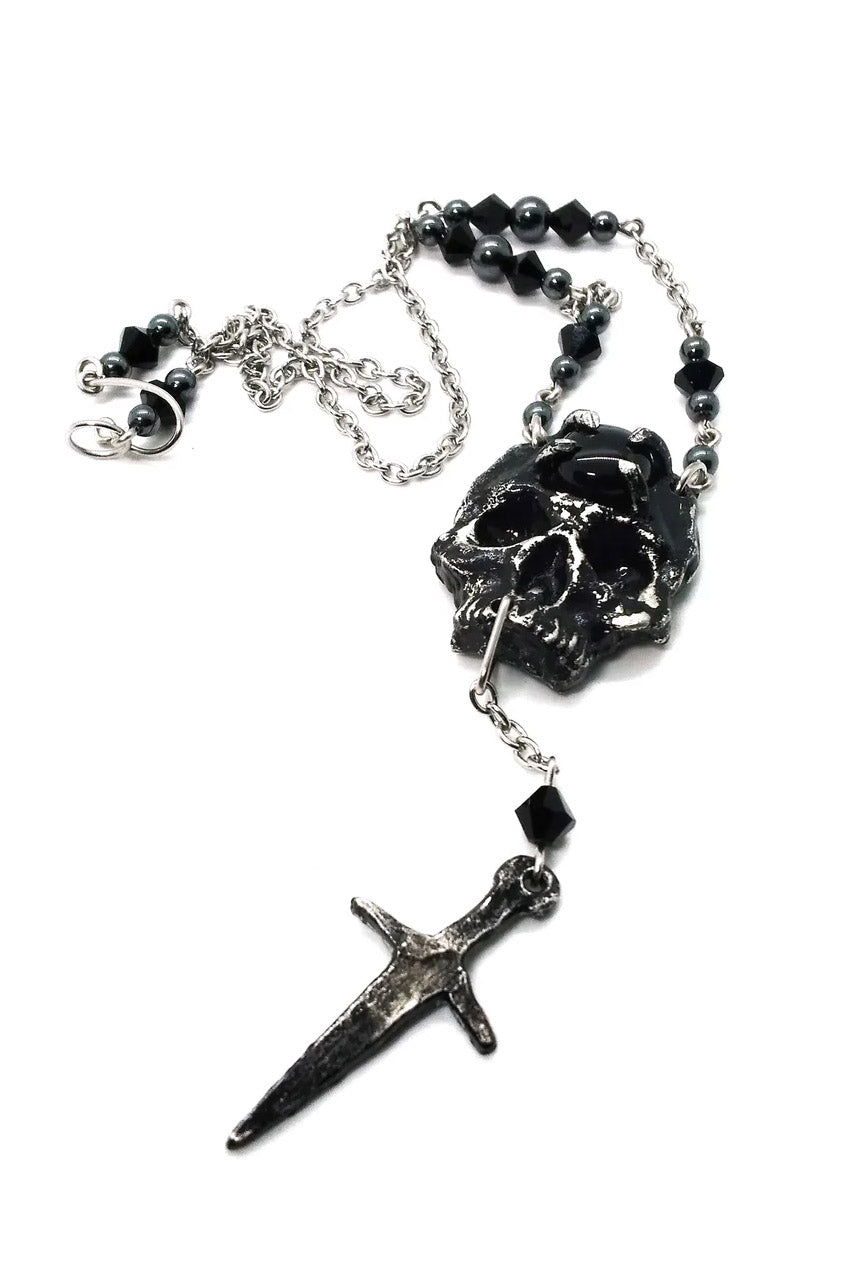 Skull and Dagger Necklace [Black]