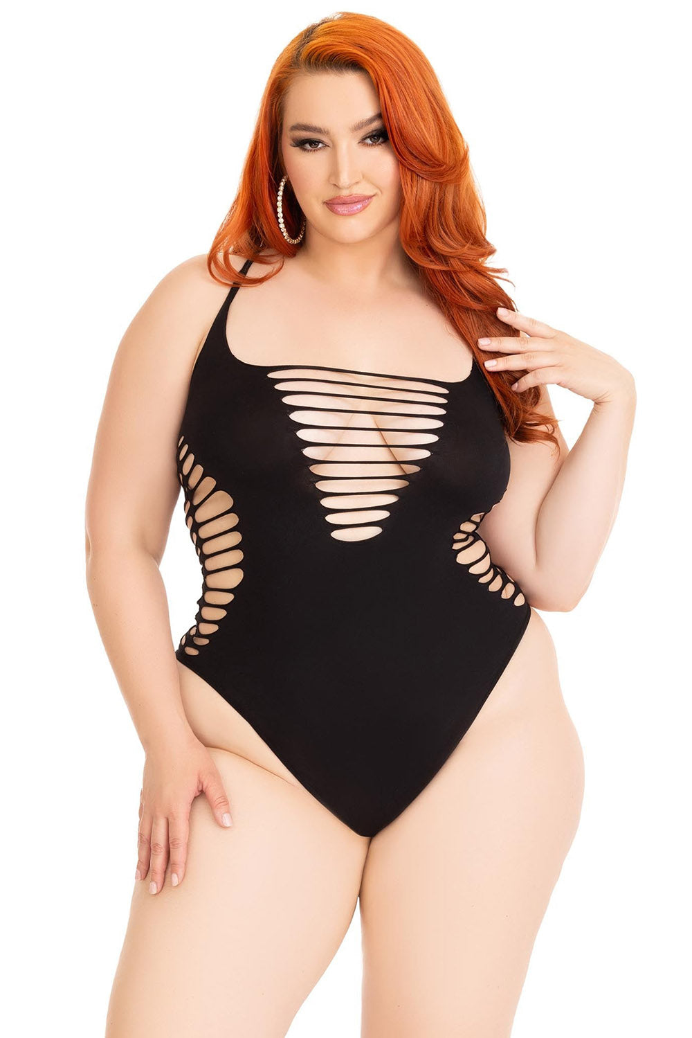 Killer Curves Black Punk Bodysuit [PLUS SIZE]