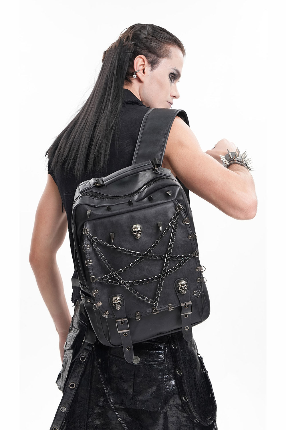 Catacombs Spiked Veagn Leather Backpack