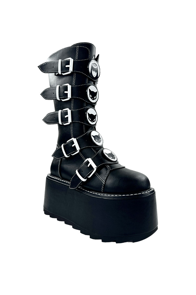Phazer Emily The Strange Platform Boots [BLACK/WHITE]