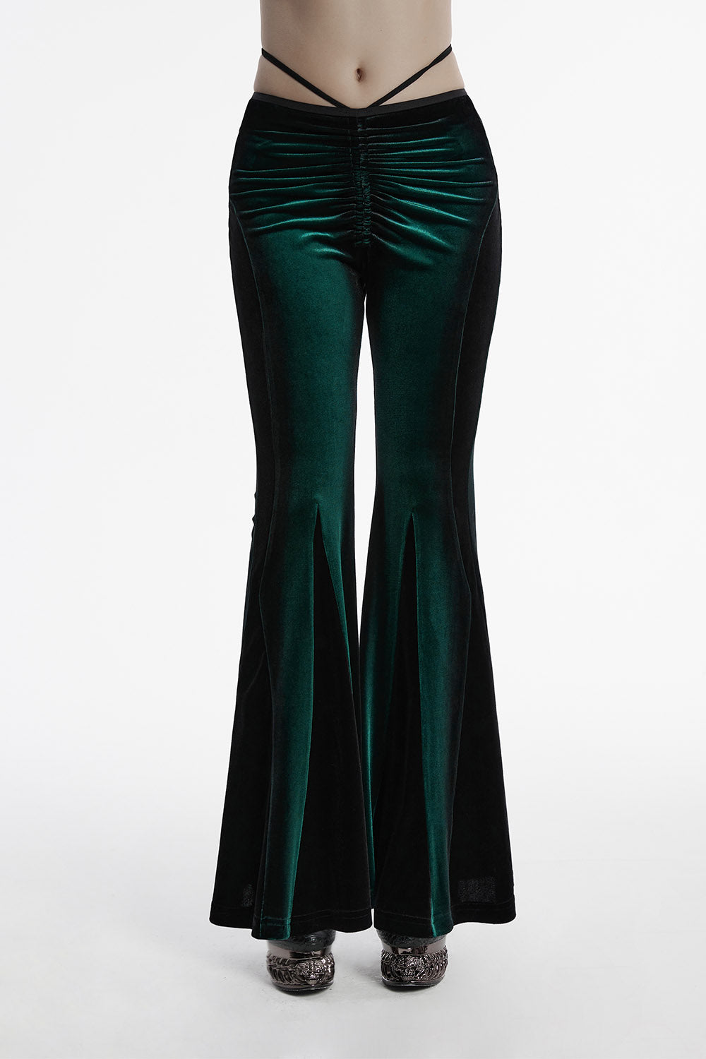 Emerald Stone Velvet Flares [Green]
