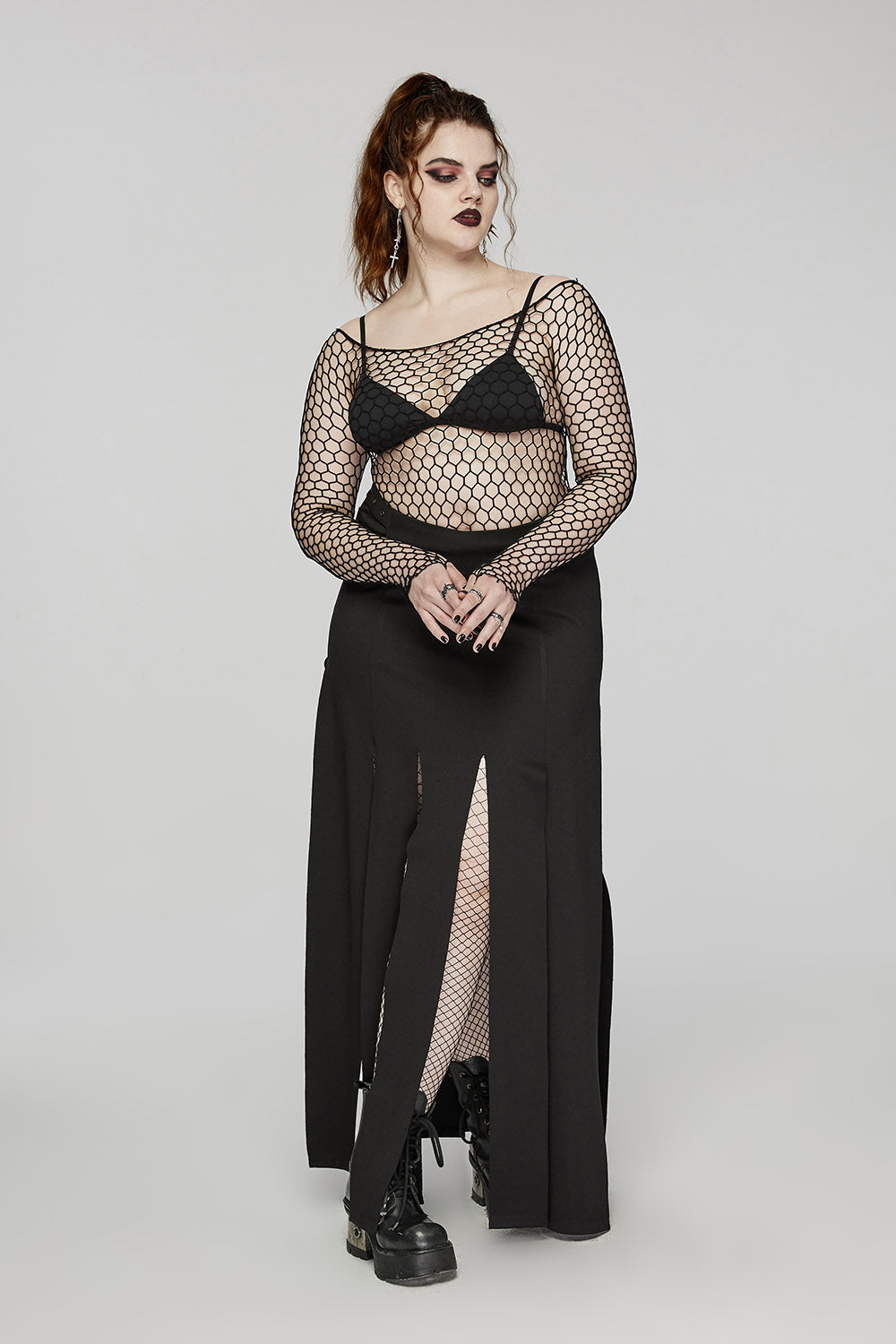 Punk Fishnet Top [Plus Size]