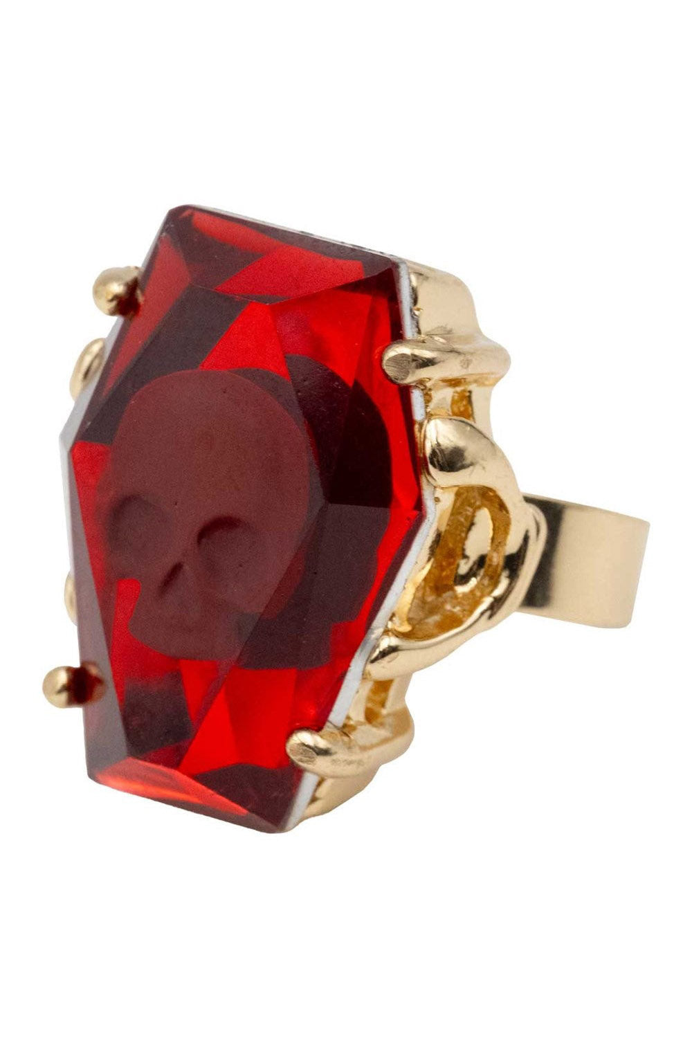 Elvira Coffin Jewel Red Ring