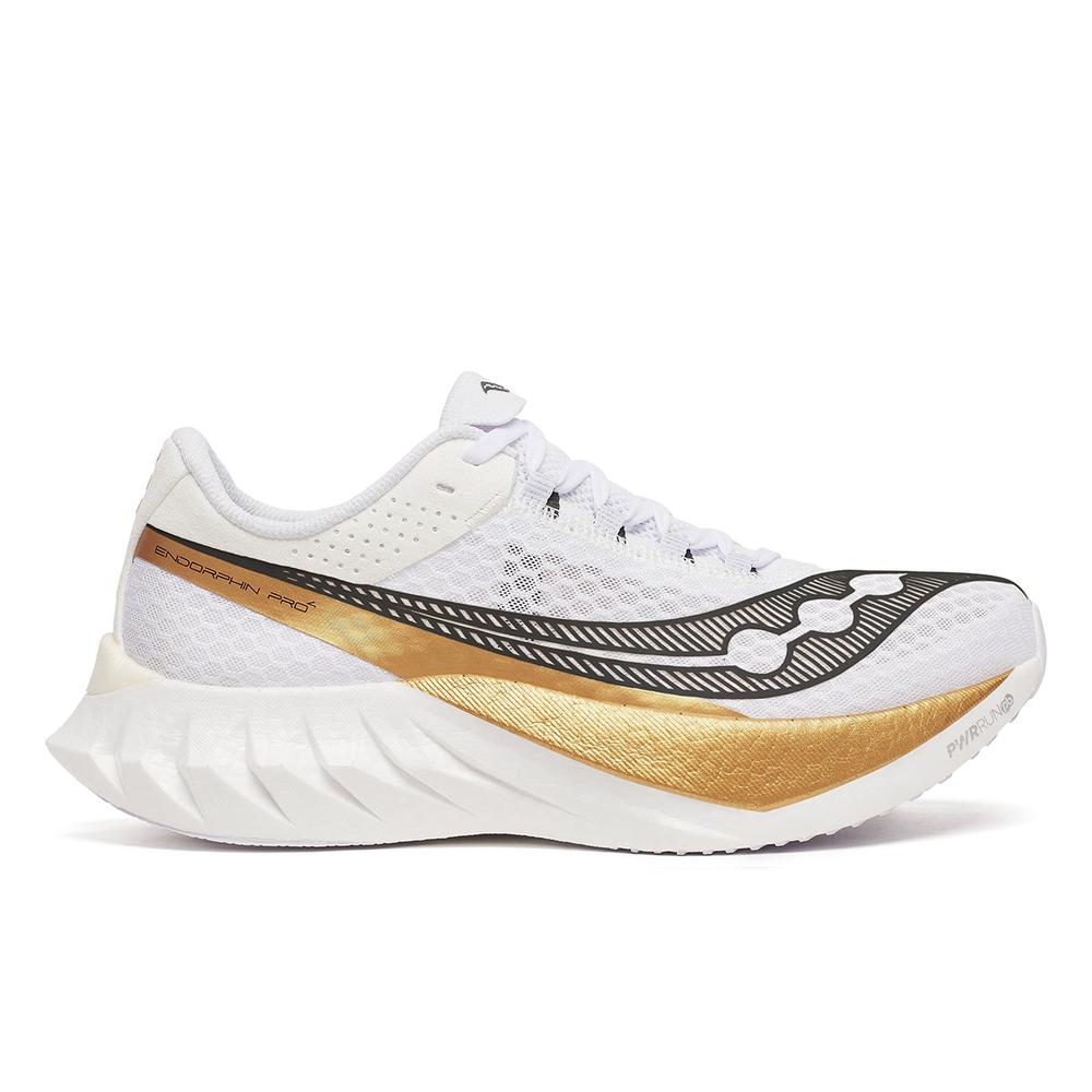 Saucony Endorphin Pro 4 | White/Gold | Men's Carbon-Plated Racing Racing Shoe