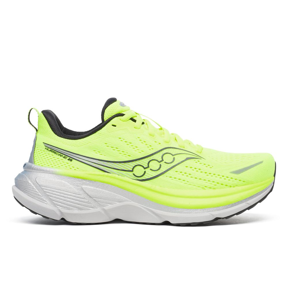 Saucony Hurricane 25 | Citron/Black | Men's Cushioned Stability Running and Walking Shoe