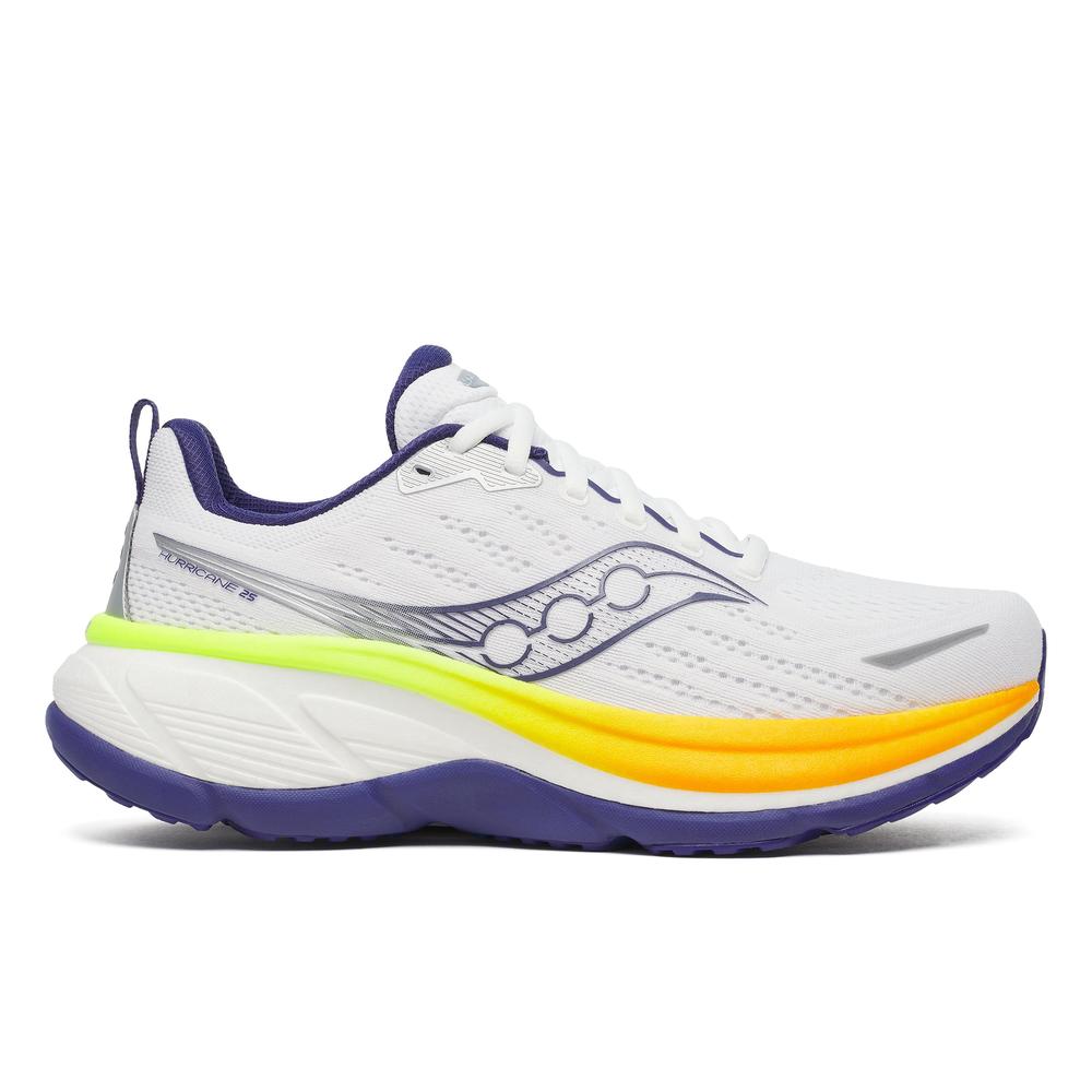 Saucony Hurricane 25 | White/Frigid | Men's Cushioned Stability Running and Walking Shoe