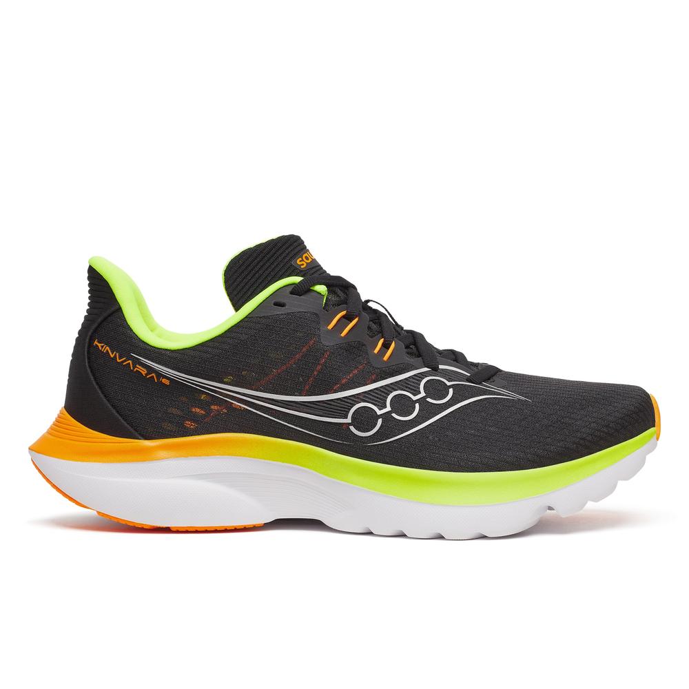 Saucony Kinvara 16 | Black/VO2| Men's Lightweight, Responsive Running and Walking Shoe