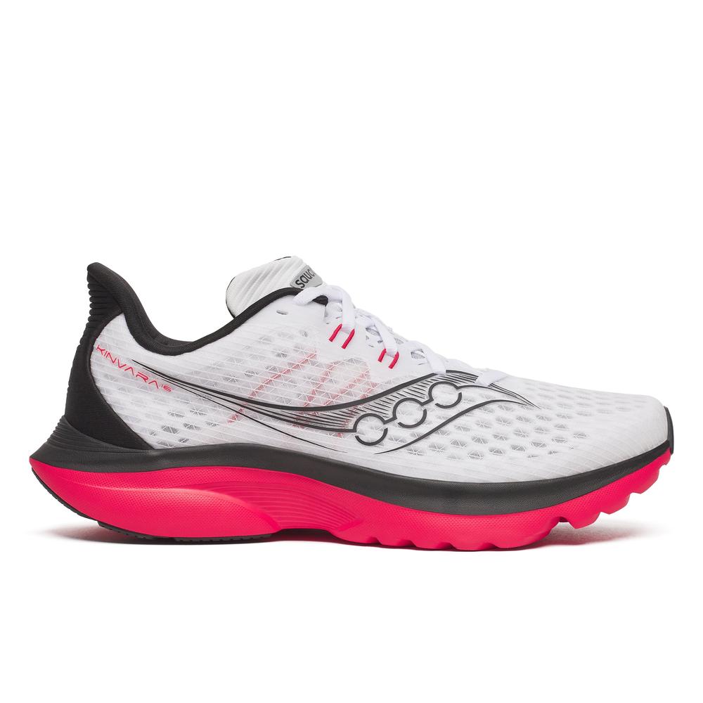Saucony Kinvara 16 | White/Red | Men's Lightweight, Responsive Running and Walking Shoe