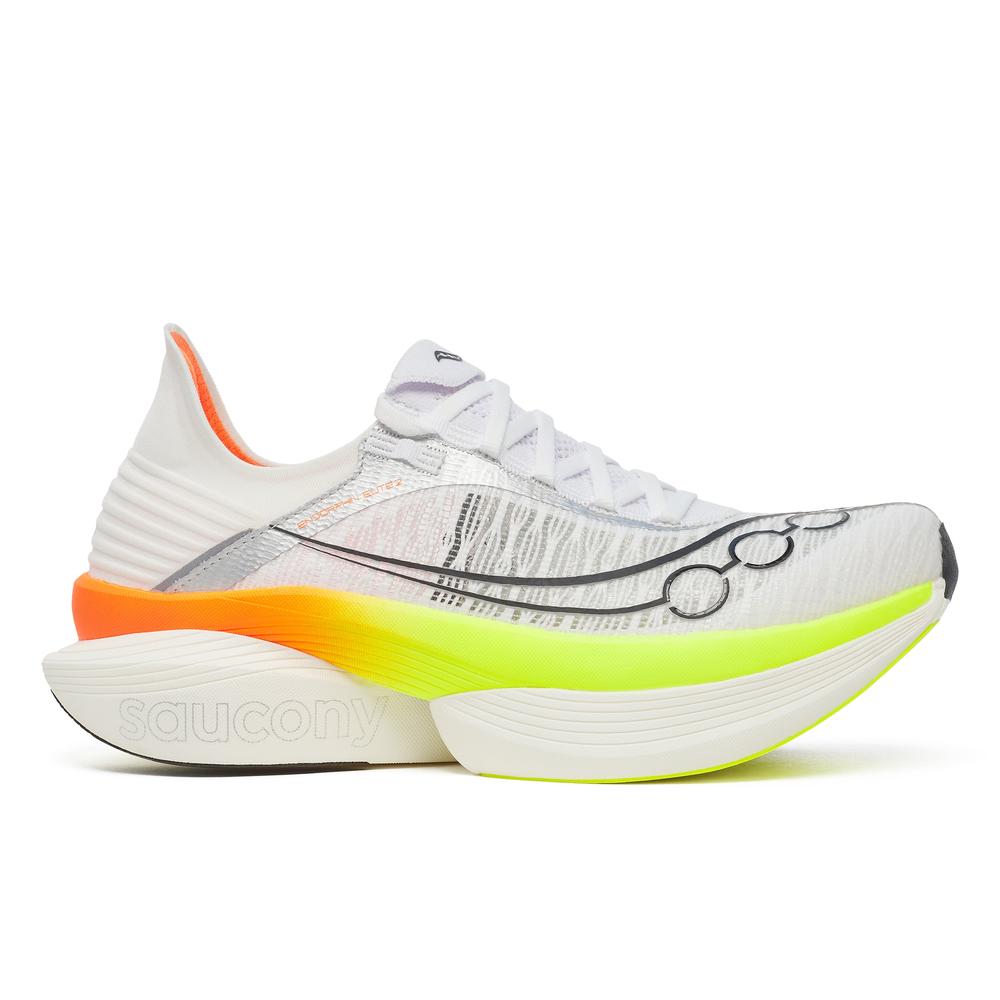 SAUCONY Endorphin Elite 2 | White/VO2 | Carbon-Plated Racing Shoes
