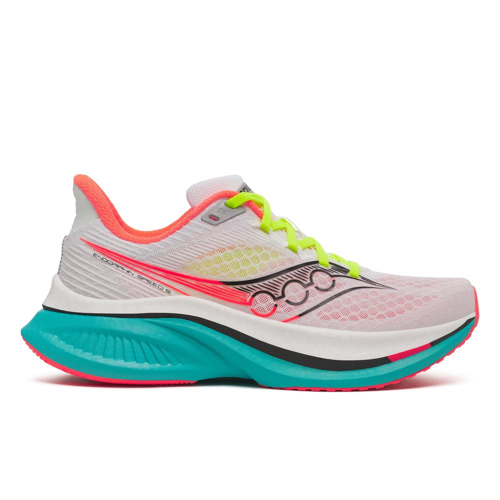 Saucony Endorphin Speed 5 | White/Mutant | Women's Lightweight, Responsive Running Shoe