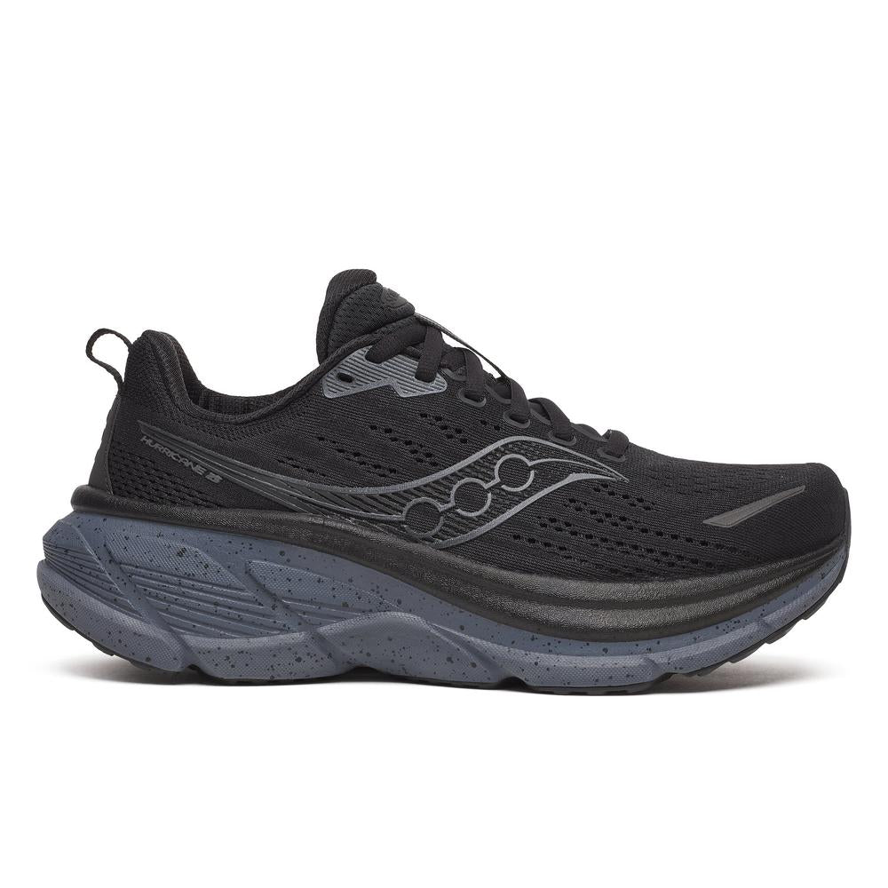 Saucony Hurricane 25 |Black/Shadow | Women's Cushioned Stability Running and Walking Shoe