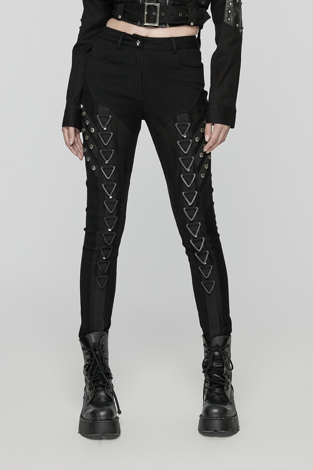 Industrial Punk Metal Hardware Pants