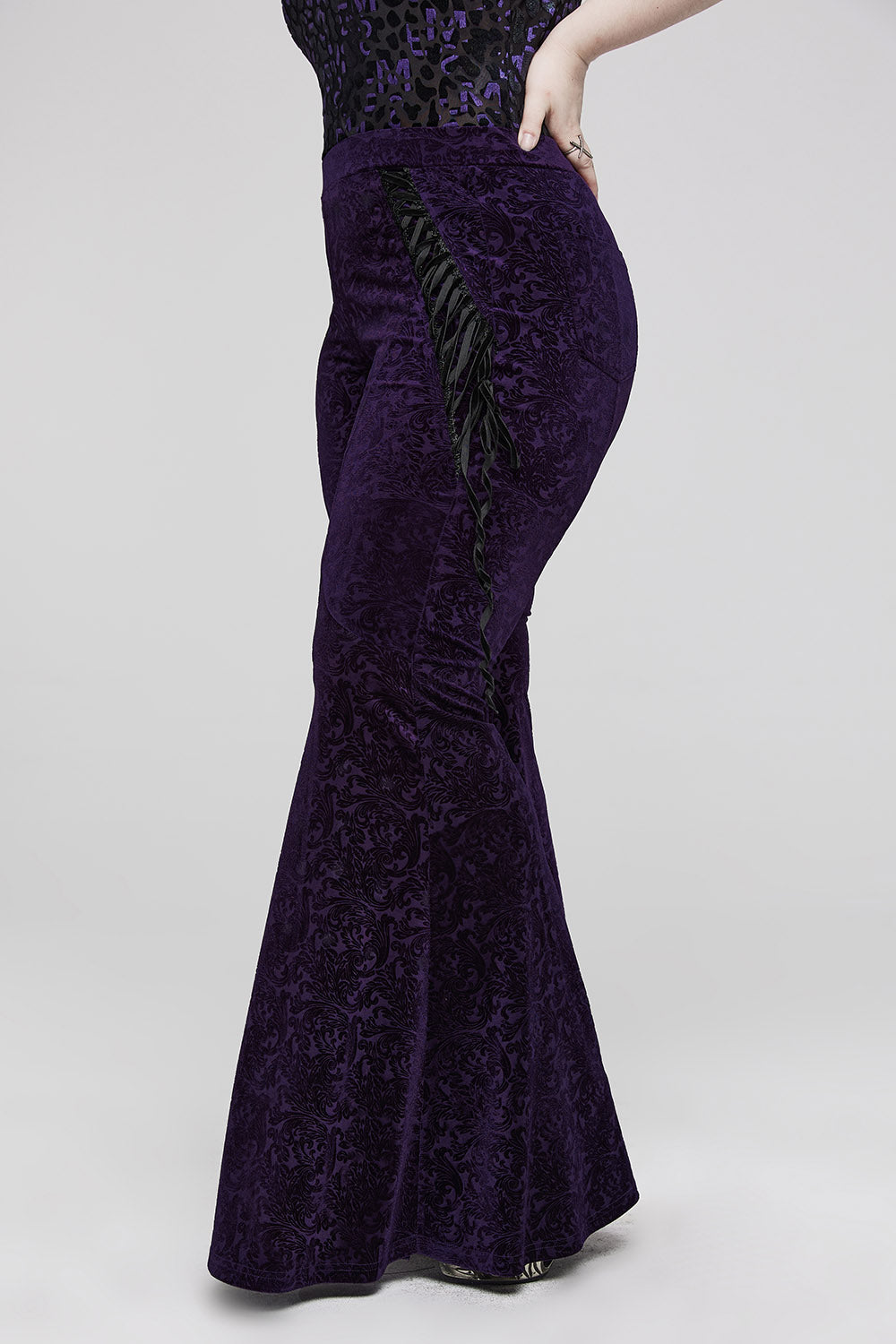 Violet Velvet Bell Bottoms [PURPLE]