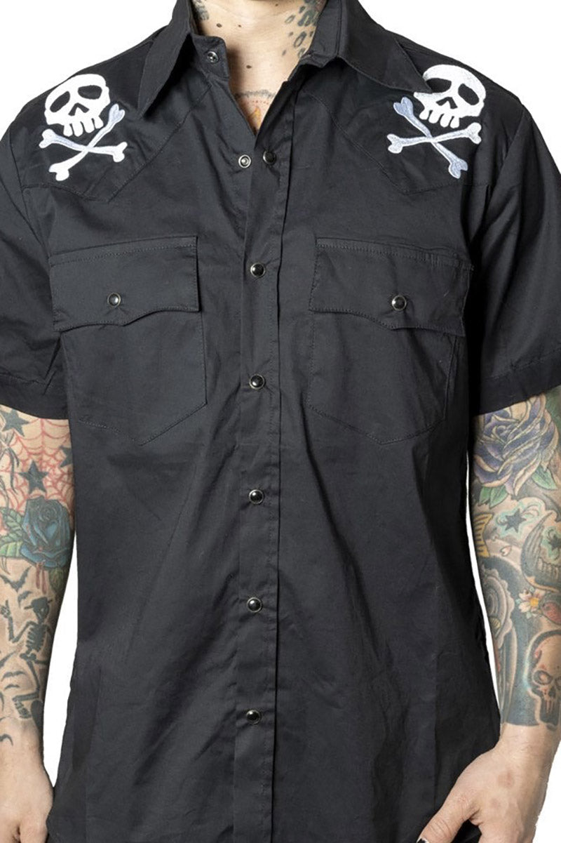 Harlock Skull X Bones Western Shirt