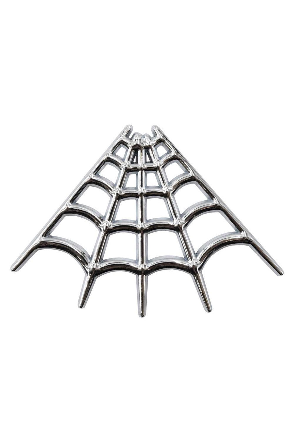 Spiderweb Chrome Stick On Emblem