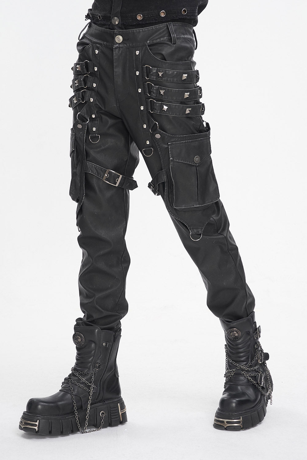 Vegan Leather Utility Goth Pants
